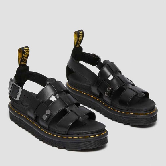 NEW DR MARTENS TERRY LEATHER STRAP SANDALS - Picture 3 of 15